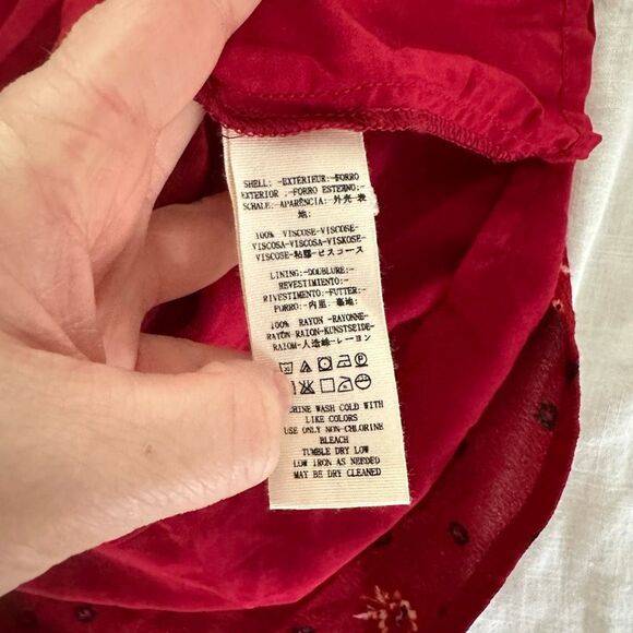 Free People Women’s Medium Red Two Faces Longsleeve Mini Dress - Picture 5 of 7